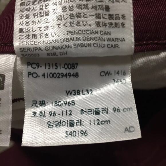 Levi’s Chino Pants Men’s 38x32 Red Straight Leg Casual - Picture 8 of 9